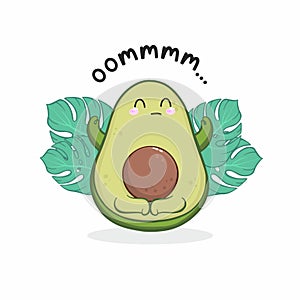 Vector illustration of cute cartoon avocado