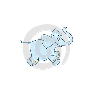 Vector illustration of cute cartoon elephant baby