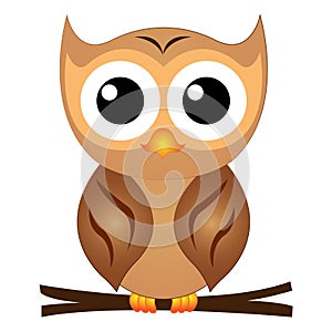 Vector illustration Cute Cartoon owl