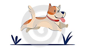 Vector illustration. Cute cartoon vector puppy dog