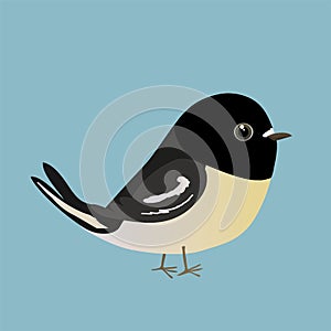 A vector illustration of a cute comic tomtit