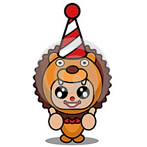 Clown lion animal mascot costume