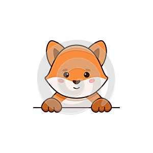 Vector illustration with cute little fox