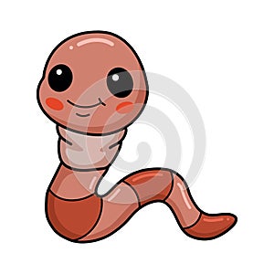 Cute little worm cartoon character