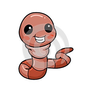 Cute little worm cartoon character