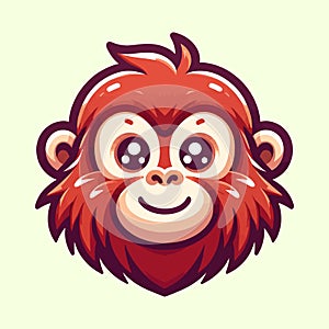 vector illustration of a cute orangutan