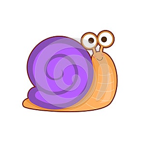 Vector illustration of cute snail