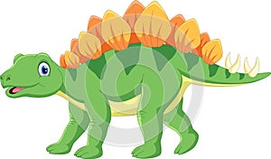 Vector illustration of Cute stegosaurus cartoon