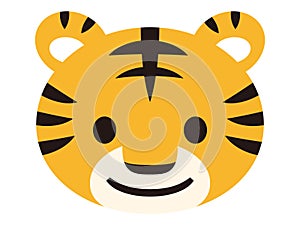 Vector illustration of cute tiger face