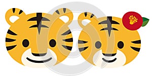 Vector illustration of a cute tiger family