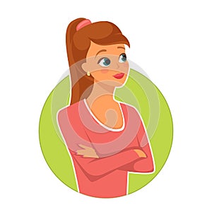 Vector illustration of cute woman