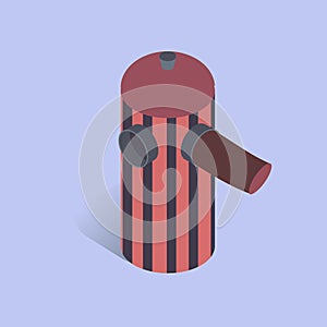 Vector illustration with 3D coffee CAFETIERE FRENCH PRESS. Coffee maker in isometric flat style