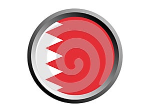 3D Round Flag of Bahrain
