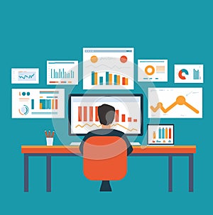 Vector illustration of data analysis.