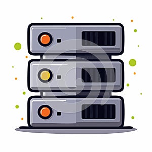 Vector Illustration of a Data Server Stack