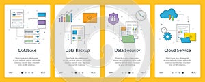 Vector illustration of Data sharing and cloud security