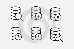 vector illustration of database icon on grey background