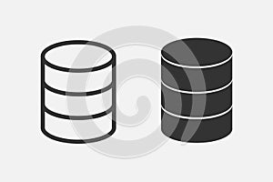 vector illustration of database icon on grey background