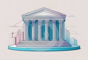 vector illustration, database schema layout for a bank, 3D stylization, banks and financial organizations,