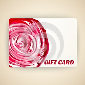 Vector illustration of decorated gift card with