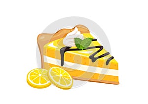 Vector illustration of delicious lemon pie