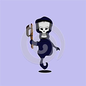 vector illustration of a demon with an ax