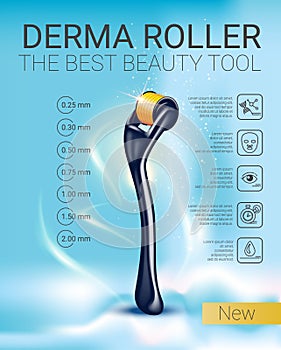 Vector Illustration with derma roller. photo