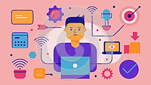 These vector illustration descriptions convey the essential features and functions of labonachip technology in a