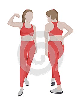 Vector illustration for design, banner, and magazine.Sexy woman with a sporty figure.