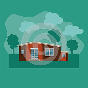 Vector illustration of a design City landscape with house