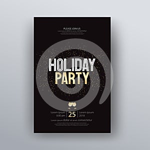 Vector illustration design for holiday party and happy new year party invitation flyer