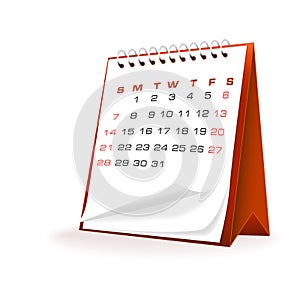 Vector illustration of desktop calendar
