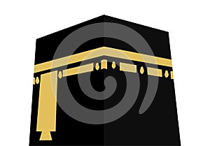 Vector Illustration of a devotees praying facing towards Kaaba