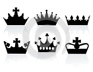 Vector illustration of different crowns