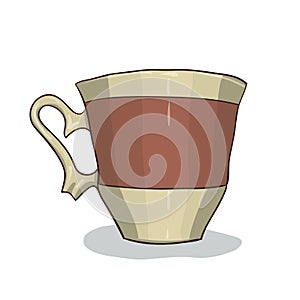 Vector illustration of digital painted cup