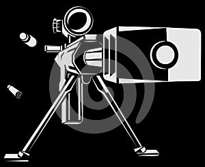 Vector illustration with directional sniper gun