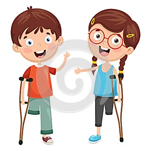 Vector Illustration Of Disabilities photo