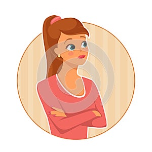 Vector illustration of dissatisfied woman