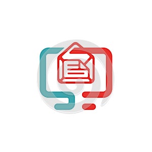 Vector illustration of document file mail icon.