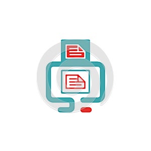 Vector illustration of document file mail icon.