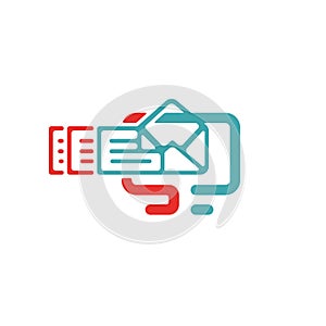 Vector illustration of document file mail icon.