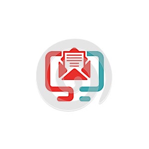 Vector illustration of document file mail icon.