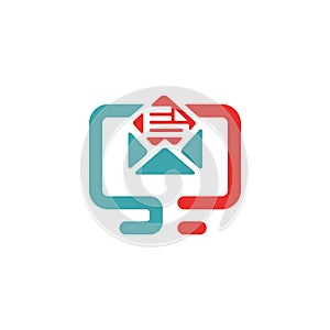 Vector illustration of document file mail icon.