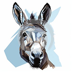 Vector Illustration Of A Donkey Head In Dappled Brushwork Style