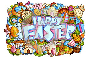 Doodle for Happy Easter celebration background