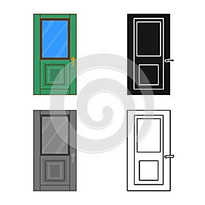 Vector illustration of door and timber symbol. Set of door and entrance stock vector illustration.