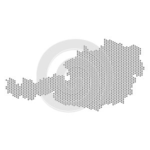 Vector illustration of dotted map of Austria