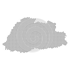 Vector illustration of dotted map of Bhutan