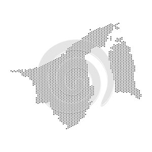 Vector illustration of dotted map of Brunei