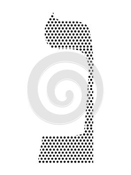 Dotted Pattern Hebrew Alphabet Letter of Nun